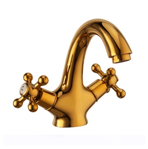 Milan Antique Double Handle Bathroom Sink Faucet Gold